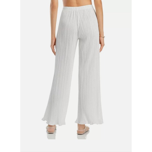 Aqua White‎ Pleated Wide Leg Palazzo Pants Womens XL Extra Large Flowy - Picture 4 of 12